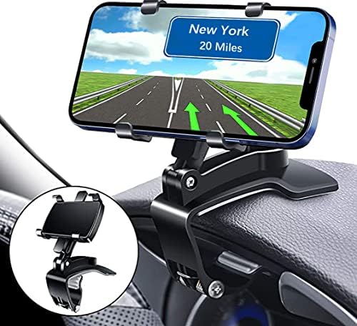 Universal 360-Degree Car Phone Holder Mount – Advanced Dashboard Smartphone Cradle with Secure Clip Design for i Phone, Samsung, Google & More – Effortless Installation & Enhanced Driving Safety for 4 to 7-Inch Devices