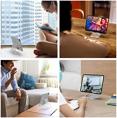 Transform Your Workspace with Mo Ko Adjustable Acrylic Tablet Stand – Universal Compatibility for i Phone 16, 15, 14, and 13 Series, Optimal Viewing Angles for Effortless Multitasking, Sleek and Minimalist Design for Home or Office Use, Premium Durability and Easy Maintenance