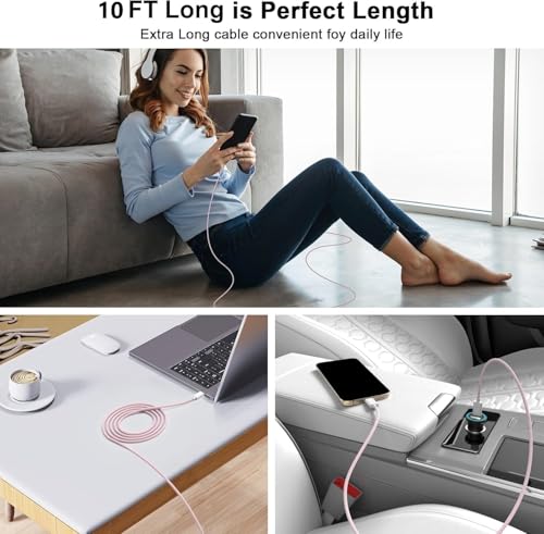 Power Up Your Devices: 20 W Fast Charging Duo Kit for i Phone 16 & 15 – Includes Two 6 FT Woven Type-C Cables for Enhanced Durability and Versatility – Perfect for i Pad Pro & Air Pods – Experience Rapid Charging with Unmatched Portability and Reliability