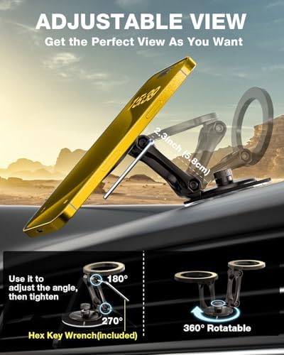 Elevate Your Tesla Experience with the Smolink All-Metal Magnetic Phone Mount – Premium Magnetic Holder for Tesla Model 3, Y, S, X, Compatible with Mag Safe and All Smartphones, Foldable Design for Sleek Aesthetics and Enhanced Durability, Perfect Car Dashboard Accessory for Hands-Free Navigation and Secure Device Attachment, Black Finish for a Refined Look