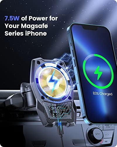OQTIQ Magnetic Wireless Charging Car Mount for CD Slot – Fast, Secure i Phone Holder with Mag Safe Compatibility and Sleek Design for Effortless Navigation and Charging on the Go