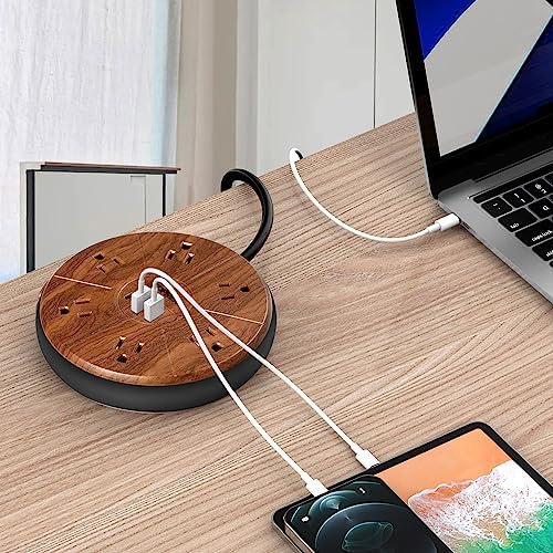 TOPREK Ultra-Slim 5-Outlet Power Strip with USB-C and USB-A Ports – 5 FT Flat Extension Cord Surge Protector for Efficient Charging in Home, Office, and Travel – Compact Design for Enhanced Portability and Safety