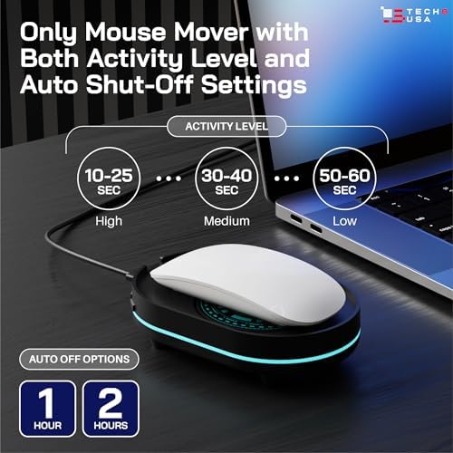 Revolutionize Your Workflow with the TECH8 USA Mouse Mover – Undetectable Jiggler for Laptops & PCs, Plug-and-Play Convenience, Random Movement Patterns, Patented Technology, Fun 3 D Hologram Alien Design, Enhanced Compatibility for Seamless Productivity, Perfect Work from Home Accessory