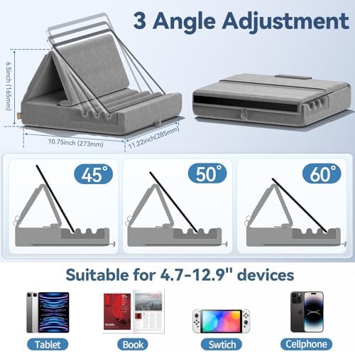 Revolutionize Your Tablet Experience with the KDD Foldable Pillow Holder – Ergonomic Lap & Bed Stand for i Pad Pro, Galaxy Tab, and E-Readers – Ultimate Comfort with Built-In Accessory Pocket & Stylus Mount – Lightweight, Durable Design for Effortless Portability and Posture Improvement