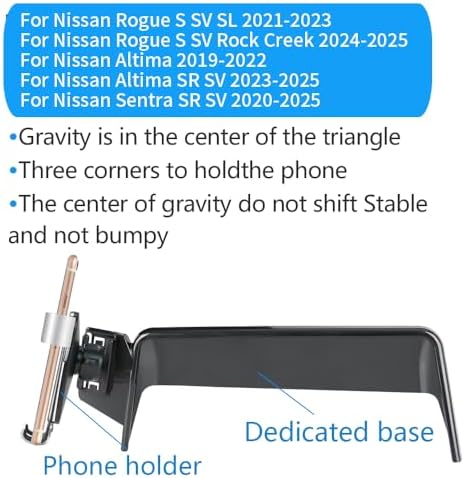 Nissan Rogue, Altima, and Sentra Car Phone Holder – 8-Inch Display Smartphone Mount for 2021-2025 Models – Premium Auto Accessory for Hands-Free Navigation, Calls, and Music Control – Adjustable Cradle for Universal Compatibility – Easy Tool-Free Installation and Durable Design