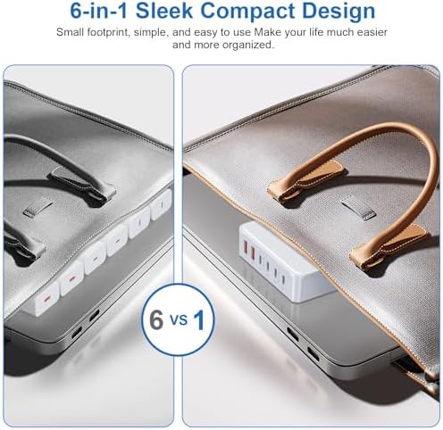 High-Power 100 W USB-C Fast Charging Hub with 6 Ports & 5 ft Cord – Advanced Ga N Technology for Rapid Multi-Device Charging, Compatible with i Phone 16/15/14/13/12 Pro Max, i Pad, Samsung Galaxy, and Google Pixel – Ideal Travel Charger for Efficient Power Management