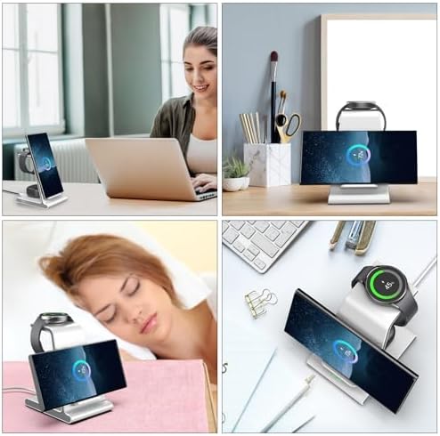Ultra-Fast 3-in-1 Wireless Charging Dock for Samsung Galaxy Devices – Sleek Space-Saving Charger for Galaxy S25 Ultra, S24, S23, Note 20, Z Flip 6 & Fold 6 – Efficient Power Station for Galaxy Watch Ultra/7/6/5 & Galaxy Buds Pro with Overheat Protection and Modern Design for Home or Office