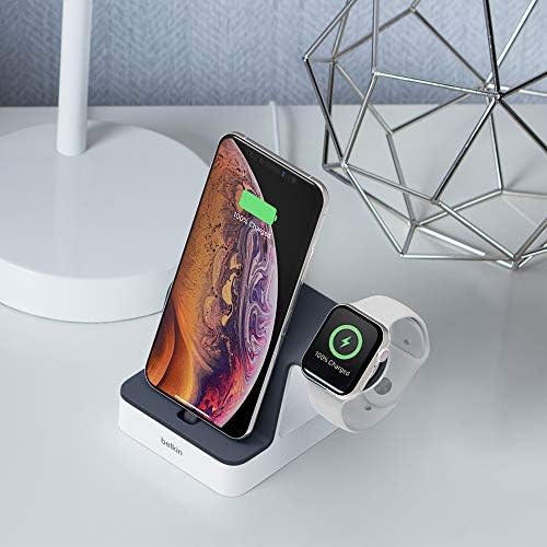 Ultimate Belkin Magnetic 2-in-1 Lightning Charging Dock for i Phone & Apple Watch – Fast, Secure, and Stylish Charging Solution in Sleek Black for Tech-Savvy Users