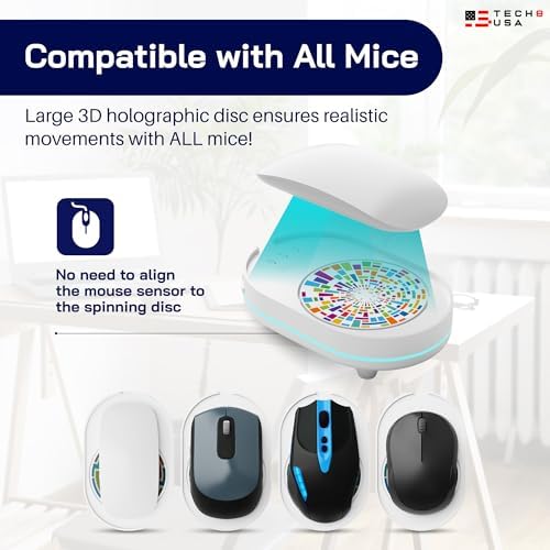 Revolutionize Your Workflow with the TECH8 USA Mouse Mover – Undetectable Jiggler for Laptops & PCs, Plug-and-Play Convenience, Random Movement Patterns, Patented Technology, Fun 3 D Hologram Alien Design, Enhanced Compatibility for Seamless Productivity, Perfect Work from Home Accessory