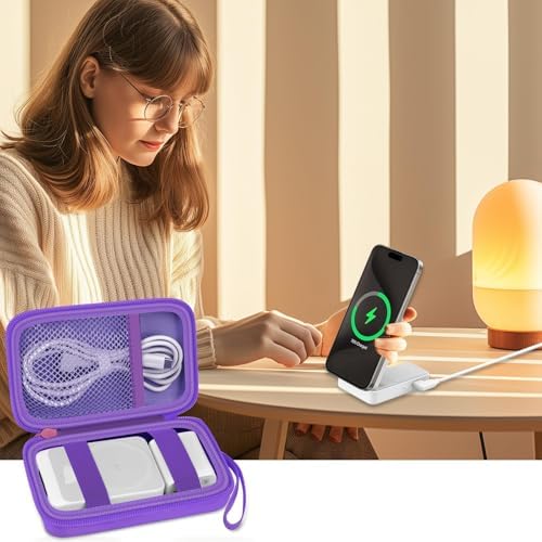 Stylish Pink Case for Anker Mag Go 3-in-1 & Mag Go UFO Charging Station – Premium Organizer for Wireless Chargers, Enhanced Compatibility with Mag Safe Duo, Portable Foldable Design for Travel, Secure Storage Solution for Augnner, Iseyyox, LISEN, RTOPS – Elevate Your Charging Experience with Durable Protection and Effortless Access