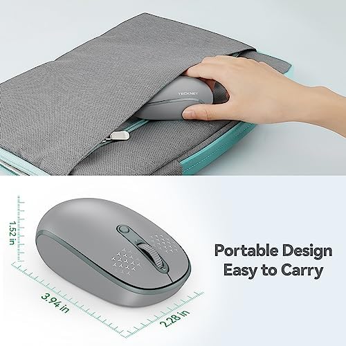 TECKNET 2.4 GHz Wireless Mouse – Ultra-Quiet & Portable Computer Companion with Adjustable DPI, USB Receiver, and Ergonomic Design for Seamless Use Across Chromebook, Laptop, PC & Mac – Enhance Productivity Effortlessly