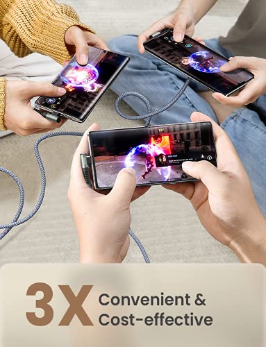 AINOPE Right Angle USB C Cable – 2-Pack (10 ft + 10 ft) Fast Charging 3.1 A Nylon Braided Charger for Enhanced Device Compatibility, Ideal for Gaming and Multitasking, Durable Black Design