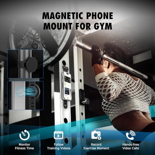 Stroller Phone Holder Steering Wheel Phone Holder Mount with Adjustable Strap,Fit for GYM, Stroller, Wrist, Shopping Cart, Exercise Bikes, Magnetic Adapter for Magsafe iPhone Android Phone Accessories – Enhanced Compatibility and Speed