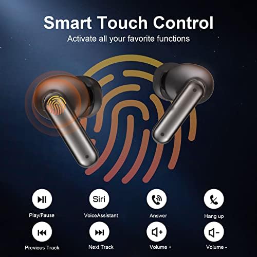 ZIUTY 2025 Wireless Earbuds – 50-Hour Playtime Bluetooth 5.3 Headphones with Deep Bass for HD Stereo Sound, IPX5 Waterproof for Active Lifestyles, Ergonomic Fit with Built-in Mic for Seamless i Phone & Android Connectivity – Elevate Your Audio Journey