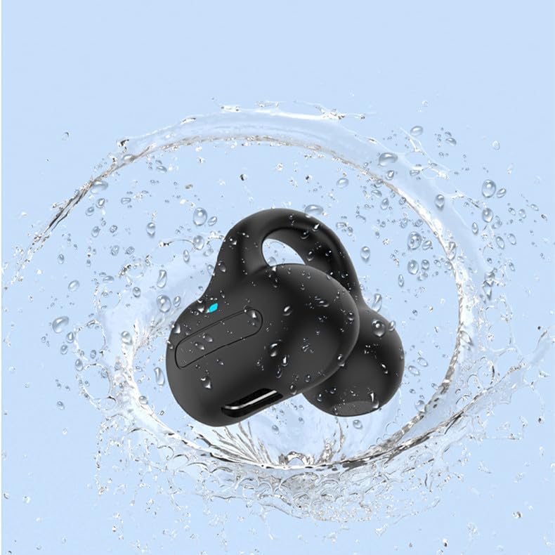 Revolutionary Open Ear Bluetooth Ear Clip Headphones – Premium Bone Conduction Wireless Earbuds for Active Lifestyles, Ideal for Running, Cycling, and Workouts (Black) – Unmatched Comfort and Safety Features