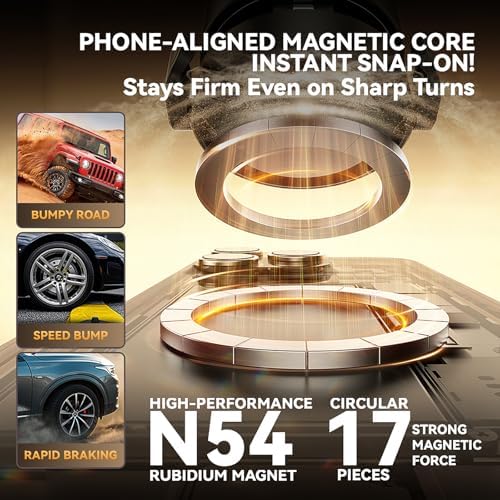 Ultimate 360° Adjustable Magnetic Suction Phone Holder – Universal Smartphone Mount for Cars, Gyms, and Any Smooth Surface – Effortless Compatibility with i Phone & Android – Experience Hands-Free Convenience with a Secure Grip in Stylish Black Finish