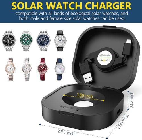 JIANDUN Eco-Friendly Solar Watch Fast Charger – High-Speed Portable Power Adapter for All Solar Timepieces, Lightweight Design with Integrated Timing Function, Perfect for On-the-Go Charging and Enhanced Compatibility