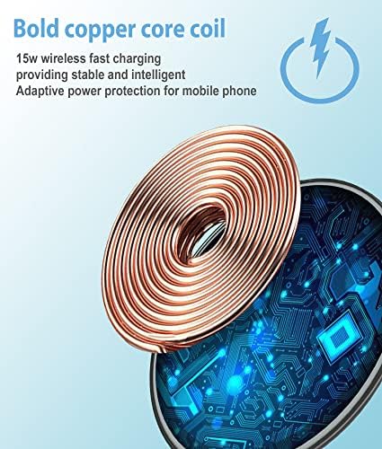 Universal Fast Wireless Charging Pad for i Phone 14/13/12/11/X/8 and Samsung Galaxy S23/S22/S21/S20 – Compact Qi Charger with Enhanced Compatibility for Air Pods Pro 2 and Multiple Devices – Sleek Design, Safety Features, and Portable Convenience for Effortless Power Management