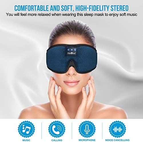 Ultimate Bluetooth Sleep Mask with High-Definition Sound: Perfect for Side Sleepers Seeking Unmatched Comfort and Entertainment – Experience Enhanced Connectivity, Crisp Audio, and Stylish Relaxation for Restful Nights and Mindful Moments – Ideal Gift for Music Lovers and Meditative Souls