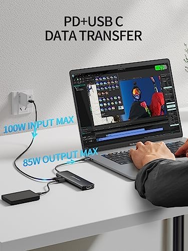 Unlock Seamless Multitasking with the Lemorele 8-in-1 USB C Hub Adapter – Featuring 4 K HDMI Output, 100 W Fast Charging, and USB 3.0 High-Speed Transfers for Ultimate Device Connectivity – Compact & Stylish Design Perfect for Mac Book Pro, XPS, Chromebook, and More