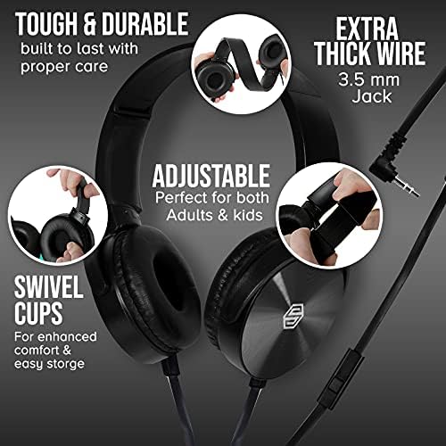 Transform Your Classroom Experience with Colorful Wired Headphones – 5-Pack Earphones with Microphone for K-12 Learning, Noise Isolation, and Comfort for Engaging Virtual Classes and Meetings