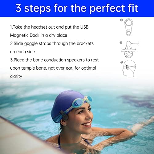 Innovative Open Ear Bone Conduction Swimming Headphones – IPX8 Waterproof MP3 Player with 8 GB Storage for Ultimate Underwater Audio Experience, Lightweight & Ergonomic Design for Swimmers and Athletes, Enjoy Safe Sound and Ambient Awareness in Water Sports
