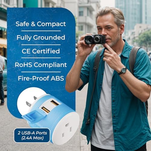 OREI Switzerland Travel Plug Adapter with Dual USB Ports – Ultimate Type J Charging Solution for USA Devices – Fast, Efficient Power for i Phones, Laptops, Tablets & More – Essential Travel Accessory for Hassle-Free Connectivity