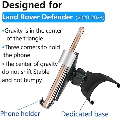 Premium Car Phone Holder for Land Rover Defender (2020-2025) – Advanced Smartphone Mount with Air Vent Cradle for Secure Navigation and Fast Charging Access – Perfect Accessory for Enhanced Driving Safety and Convenience