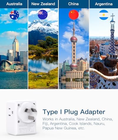 Ultimate European Travel Plug Adapter Set – Dual Pack Universal Power Converter with 3 AC Outlets and 3 USB Charging Ports (including USB-C) for Efficient Power Solutions in Italy, Spain, France, Germany, and Iceland – Essential Accessory for Global Travelers Seeking Versatile Compatibility and Rapid Charging Efficiency