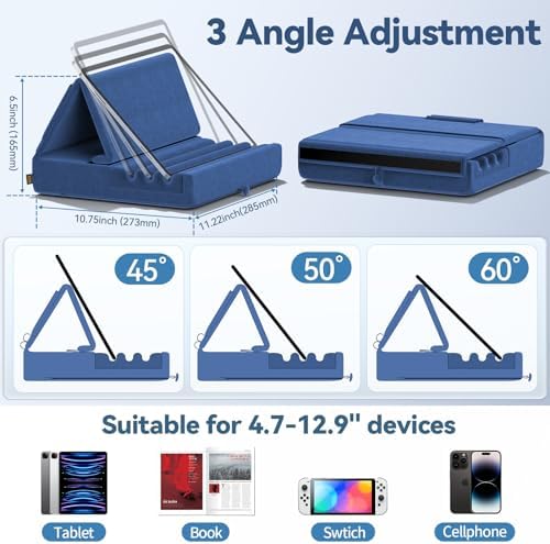 Revolutionize Your Tablet Experience with the KDD Foldable Pillow Holder – Ergonomic Lap & Bed Stand for i Pad Pro, Galaxy Tab, and E-Readers – Ultimate Comfort with Built-In Accessory Pocket & Stylus Mount – Lightweight, Durable Design for Effortless Portability and Posture Improvement