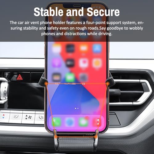 Shkalacar 360-Degree Rotatable Air Vent Phone Holder for Cars – Ultimate Compatibility with Smartphones Up to 85 mm – Hands-Free Navigation and Secure Clamping for Safe Driving – Sleek and Easy Installation Cell Phone Mount