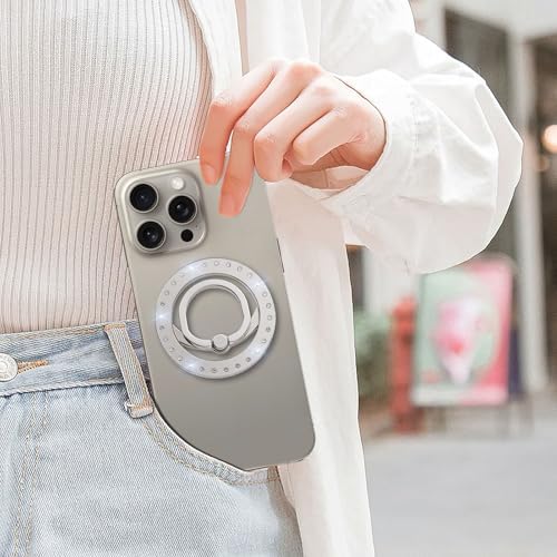 Elevate Your Mobile Experience with the Premium Glitter Gold Magnetic Phone Ring Holder – Perfectly Compatible with Mag Safe for i Phone 12-16, Adjustable Kickstand for Effortless One-Handed Use, Enhanced Grip for Secure Handling and Stylish Aesthetics