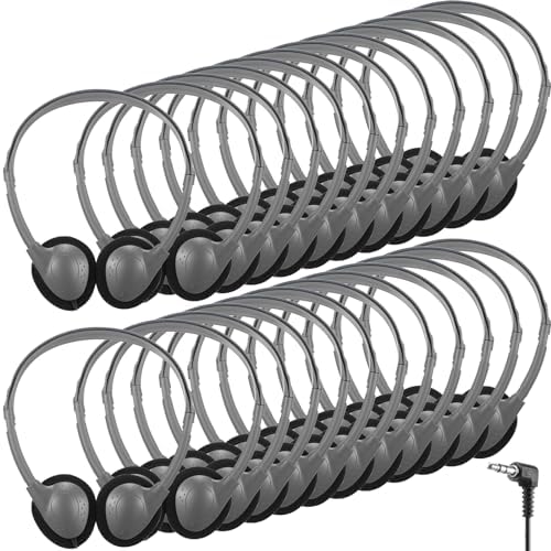 Transform Your Classroom Audio with Konohan 30 Pack Kids Headphones – Adjustable Wired Headset for Enhanced Learning, Lightweight Comfort, and Durable Design for All Ages – Perfect for Educational Use with 3.5 mm Jack Compatibility