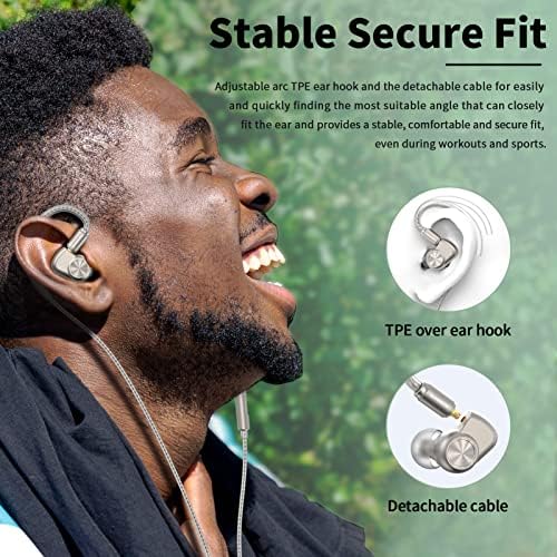 Sound MAGIC E90 C Wired Earbuds with Enhanced Coaxial Dual Driver – Premium Hi-Fi Stereo IEM Headphones for Audiophiles and Musicians – Comfortable Over-Ear Hook Design with Detachable Cable for Ultimate Durability and Compatibility