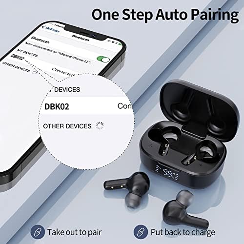 Elevate Your Sound with MOZOTER Bluetooth 5.3 Wireless Earbuds – Deep Bass & Crystal Clear Calls, 4-Microphone Noise Cancelling Technology, Lightweight Design for Ultimate Comfort, Wireless Charging Case – Perfect for i Phone and Android Users, Ideal for Workouts and Daily Adventures