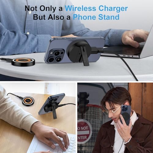 Samsung S25 S24 15 W Fast Wireless Charging Pad – Magnetic Mag Safe Station for Galaxy S Series & Pixel Devices – Compact, Efficient, and Safe Charging Solution for Home & Office Use – Elevate Your Power Experience