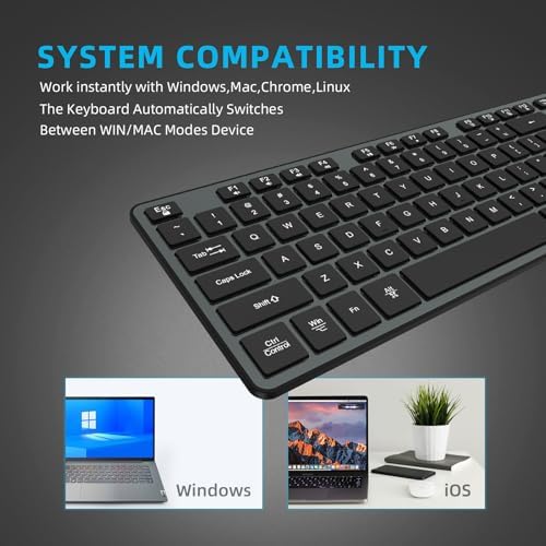 Experience Ultimate Comfort with the BFRIENDit Ultra-Quiet Wireless Keyboard – Sleek 2.4 GHz Connection for Mac & Windows, Slim Chocolate Key Design for Effortless Typing and Enhanced Productivity, Perfect for Home, Office, and Smart TV Use – Effortless Connectivity Meets Stylish Functionality