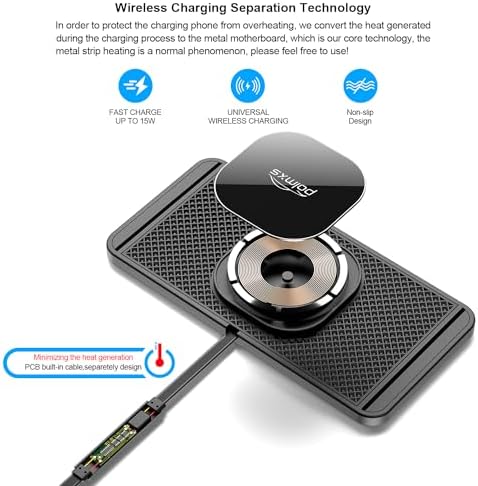 POLMXS Magnetic Fast Wireless Charger Pad for i Phone 12/13/14/15/16 Series & Air Pods – Effortless Magnetic Alignment & Quick Cordless Charging for On-the-Go Power Solutions