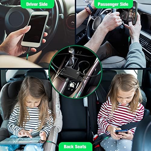 High-Power 96 W Multi-Port USB Car Charger with 4 Quick Charge 3.0 Ports – Rapid Charging Solution for Smartphones and Tablets in 12 V-24 V Vehicles – Smart Compatibility & Advanced Safety Features for Effortless On-the-Road Power Management