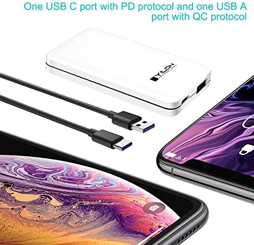 YILON Ultra-Slim 18 W Fast Plug Charger – Portable Dual-Port USB-C & QC3.0 Wall Adapter for Quick Charging i Phone X/11/12 Pro Max, Air Pods, Galaxy, i Pad Pro – Enhanced Safety & Travel Efficiency
