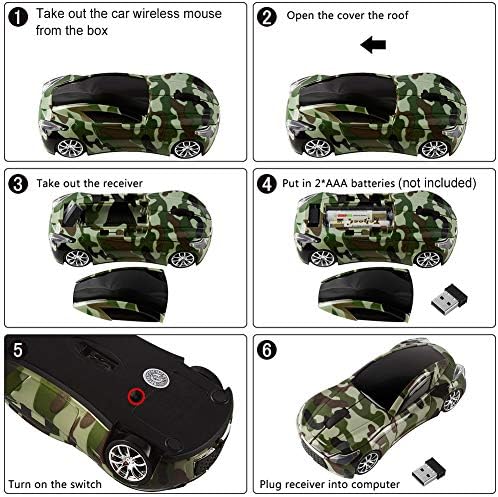 Sleek Yellow Wireless Car Mouse – Cool Sports Car Design for Enhanced Precision with 1600 DPI Optical Technology | Lightweight & Portable USB Receiver Mouse for Laptops, PCs, and Travel | Perfect Gift for Tech Lovers and Professionals