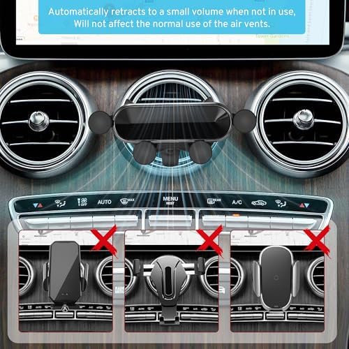 Mini Cooper-Specific Cell Phone Holder Mount for Enhanced Driving Safety and Convenience – Circular Air Vent Compatible Cradle for Models Including Countryman, Paceman, Clubman, Hardtop, and JCW Series R52-R60 F56-F60 – Effortless Installation and Superior Smartphone Accessibility