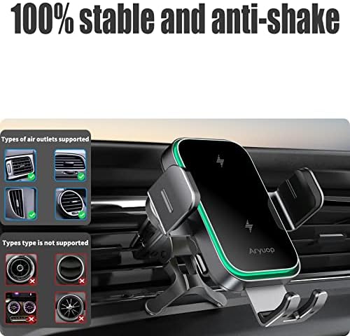15 W Fast Wireless Car Charger Mount with Dual Coil Technology – Effortless Auto Alignment Phone Holder for i Phone 15/14/13/12/Pro Max & Samsung Galaxy – Ultimate Dashboard & Windshield Charging Solution for On-the-Go Convenience