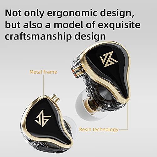 Linsoul KZ ZAS Premium Hybrid IEM Earbuds – Exceptional 7 BA + 1 DD Hi-Fi Bass Headphones for Audiophiles and Gamers – Ergonomic Design, Robust 2-Pin Cable, and Integrated Microphone for Enhanced Communication and Immersive Sound Experience