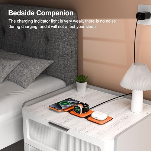 UCOMX Foldable 3-in-1 Wireless Charging Station: Ultimate Travel Charger for i Phone 12-16 Pro Max, Apple Watch Series 3-Ultra, and Air Pods Pro – Rapid Nano Technology for Fast, Safe Charging & Clutter-Free Convenience