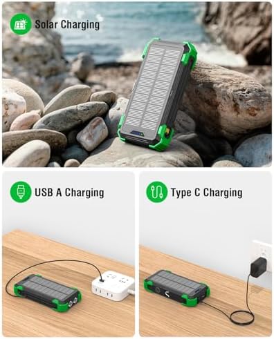 High-Capacity 42800 m Ah Solar Power Bank – Ultimate Outdoor Portable Charger with Wireless Fast Charging & Dual LED Flashlights for i Phone, Samsung, and More – Eco-Friendly Energy Solution Designed for Adventure Seekers