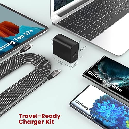 45 W USB-C Super Fast Charger for Samsung Galaxy Devices – Dual Pack with 6.6 ft Cable, Enhanced PPS/PD Wall Adapter for S25, S24, S23 Ultra, S22 Plus, and Galaxy Tab 8 – Ultimate Fast Charging Solution for Smartphones and Tablets