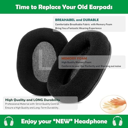 Upgrade Your Avantree HT280 Wireless Headphones with Luxurious Soft Fabric Earpads – High-Density Foam for Supreme Comfort and Enhanced Acoustic Performance – Effortless Installation for a Perfect Fit