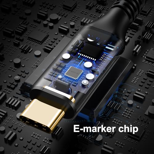 SKW USB C to USB C 3.1 Cable, High Speed Type C 10Gbps 4K Video Data Transfer 100W(5A) Charger Cable with E-Marker 6.5ft / 2M – Enhanced Compatibility and Speed