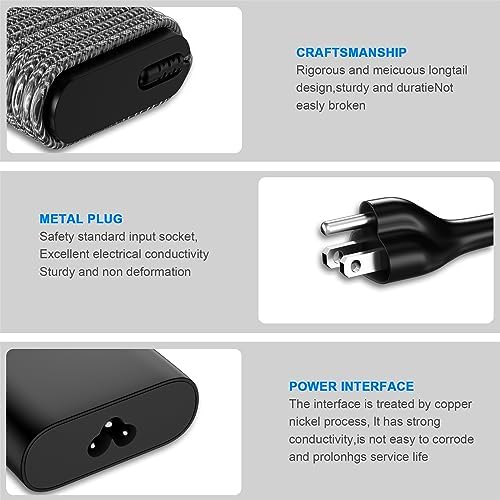 High-Performance 90 W USB-C Laptop Charger for Dell XPS & Latitude Models – Fast Charging AC Adapter with Braided Cable, Enhanced Safety Features and Universal Compatibility for Efficient Power Delivery